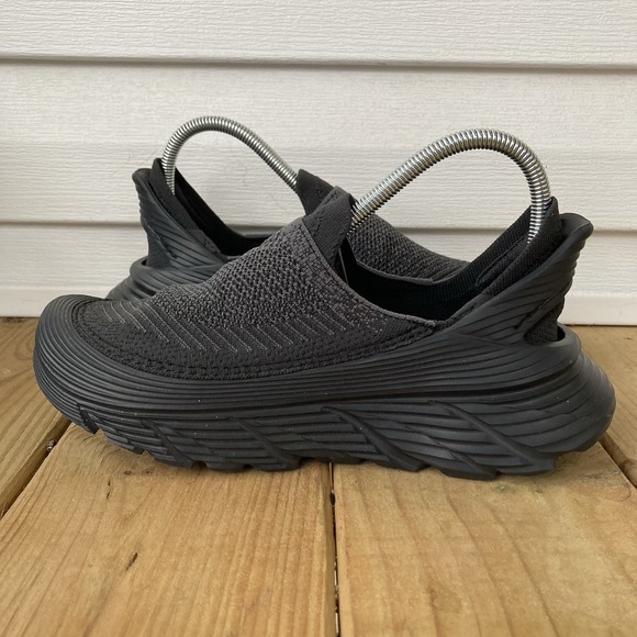 Hoka One One Restore TC Slip On Comfort Recovery Black Shoes Womens 8 Mens 7 - Picture 5 of 8